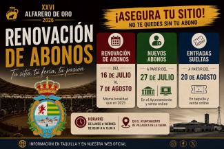 Venta de Abonos XXVI Alfarero de Oro 2026 