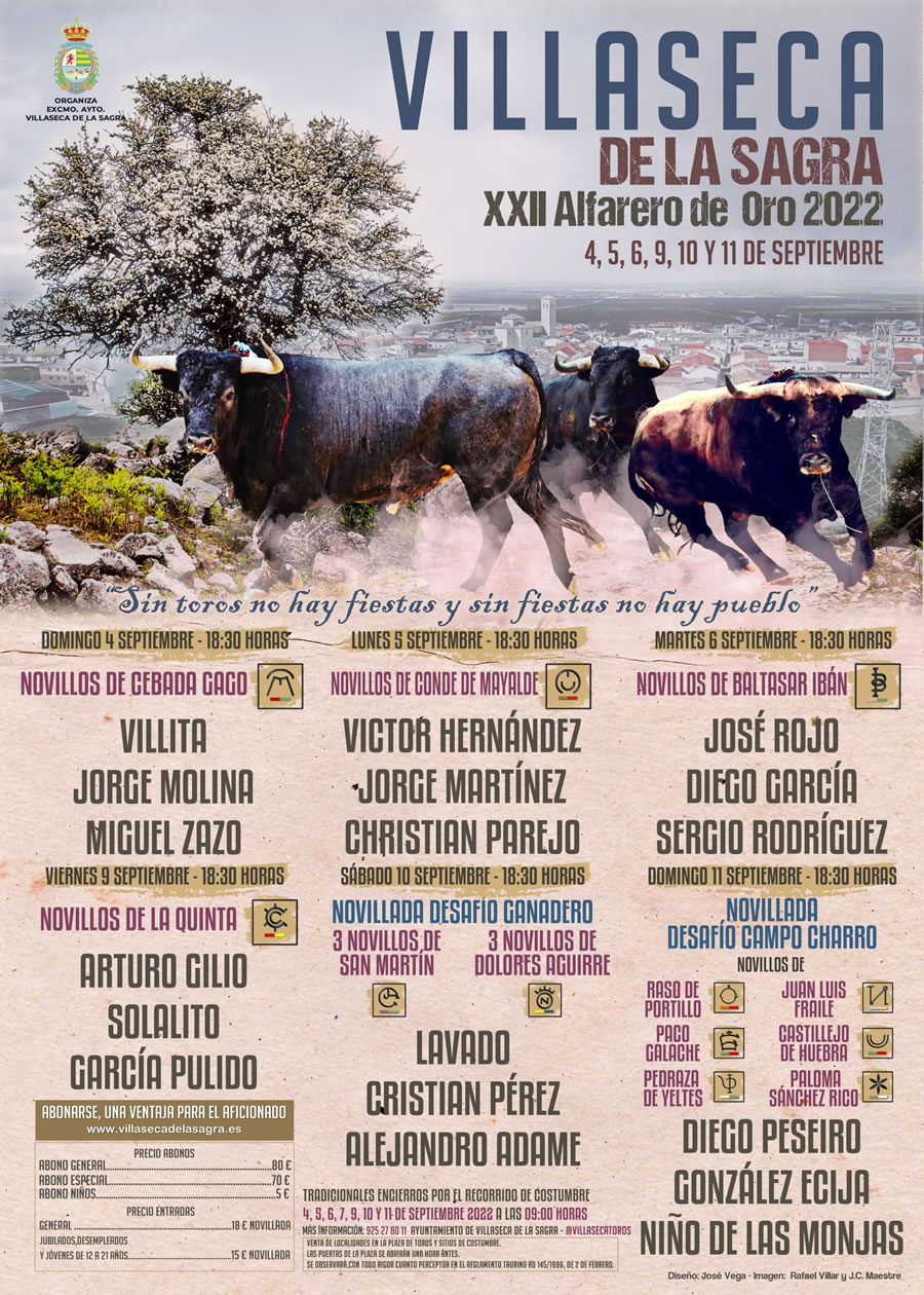 Cartel XXII Certamen de Novilladas Alfarero de Oro Feria 2022