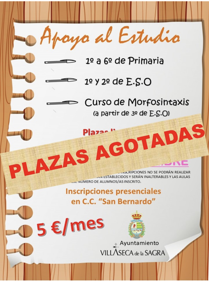 ¡¡ATENCIÓN!! PLAZAS AGOTADAS.