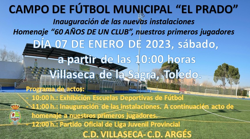 Inauguración de las instalaciones del campo municipal de fútbol "El Prado"