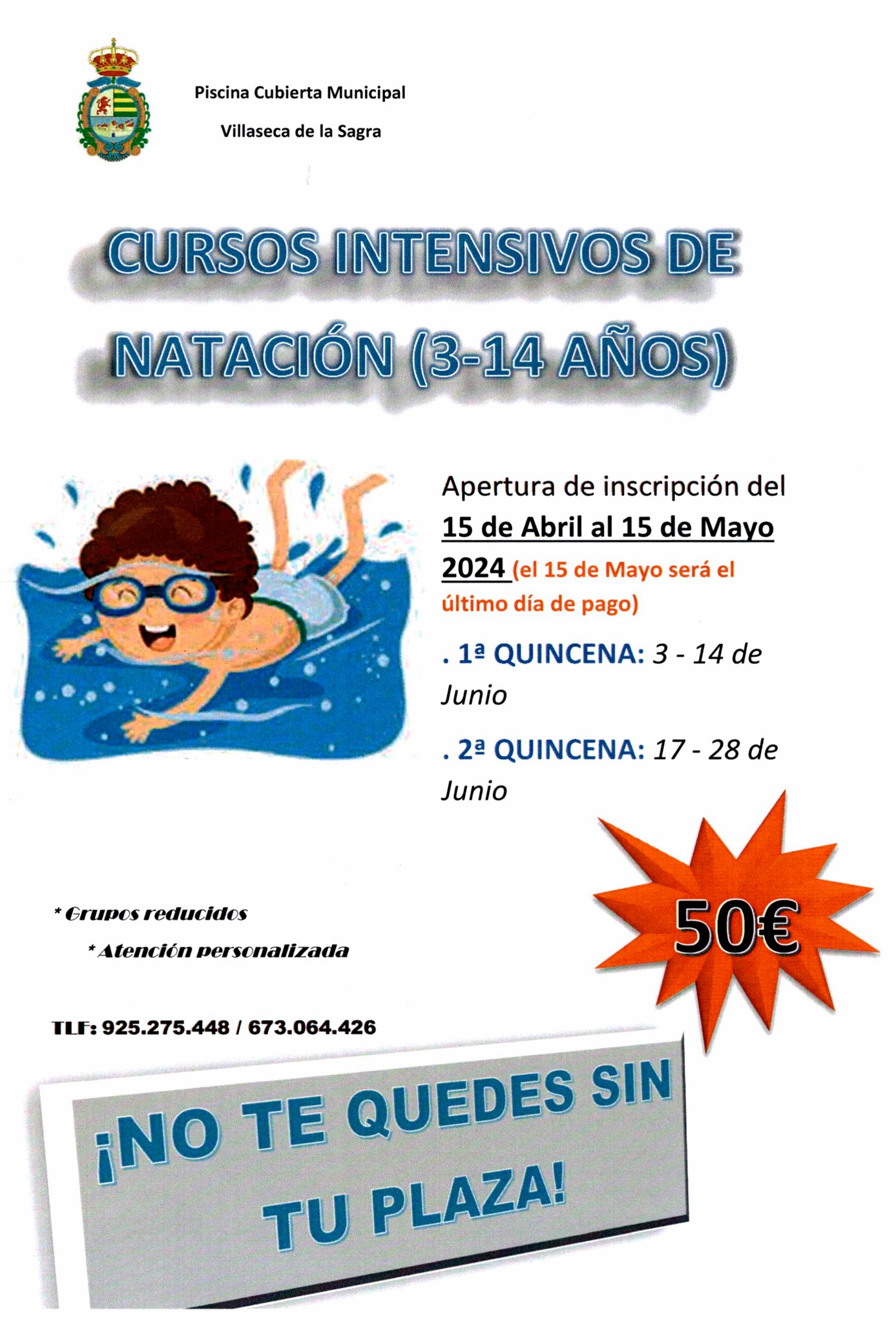 Cursos intensivos de natación