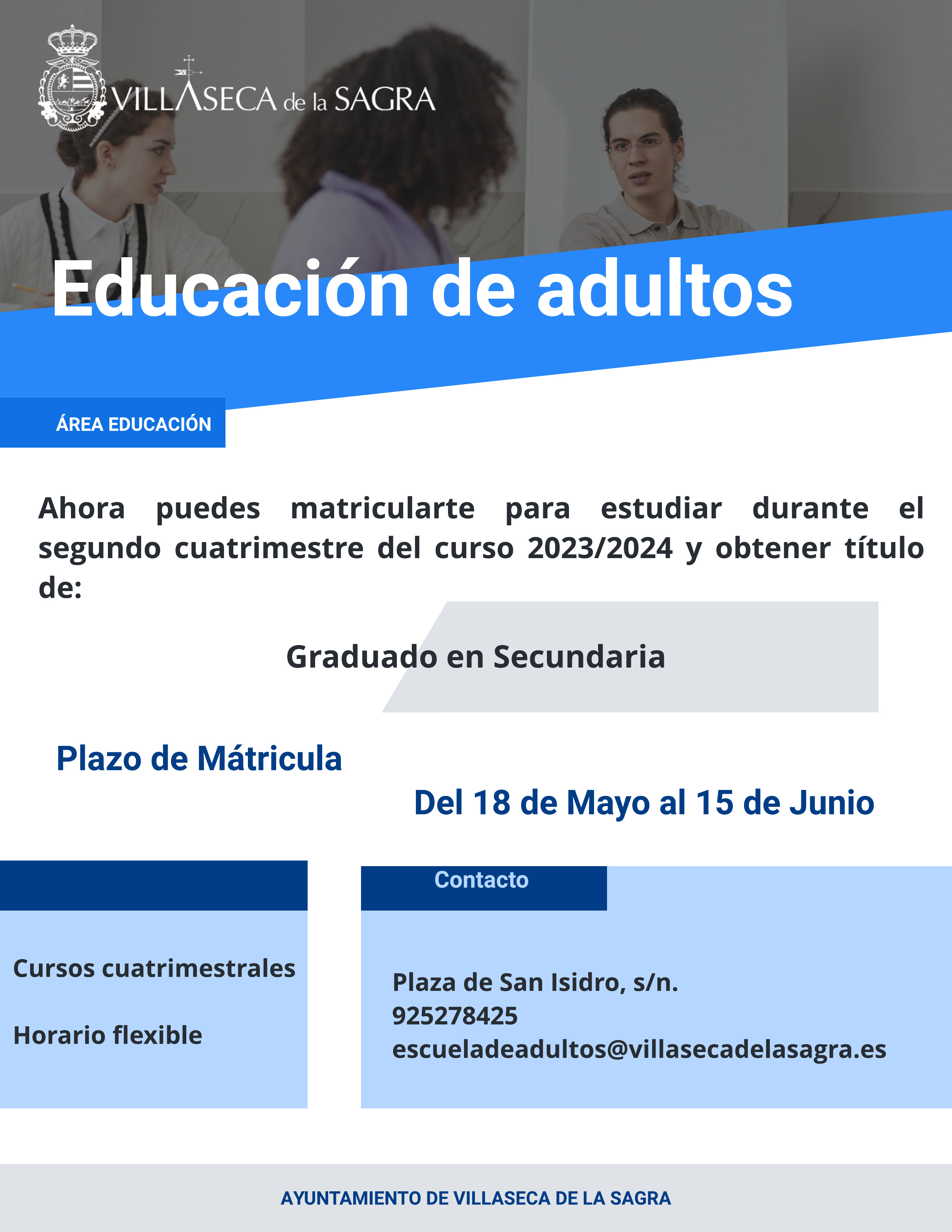 Plazo de matrícula para Educación Secundaria