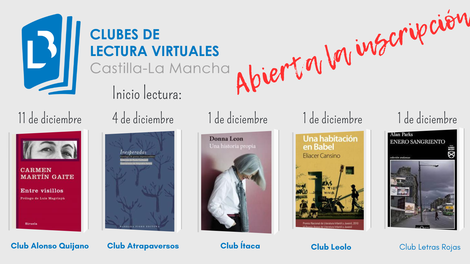 Abierto el plazo de inscripción a los clubes de lectura virtuales