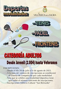 DEPORTES CATEGORÍA ADULTOS PARA LA SEMANA CULTURAL 2022.