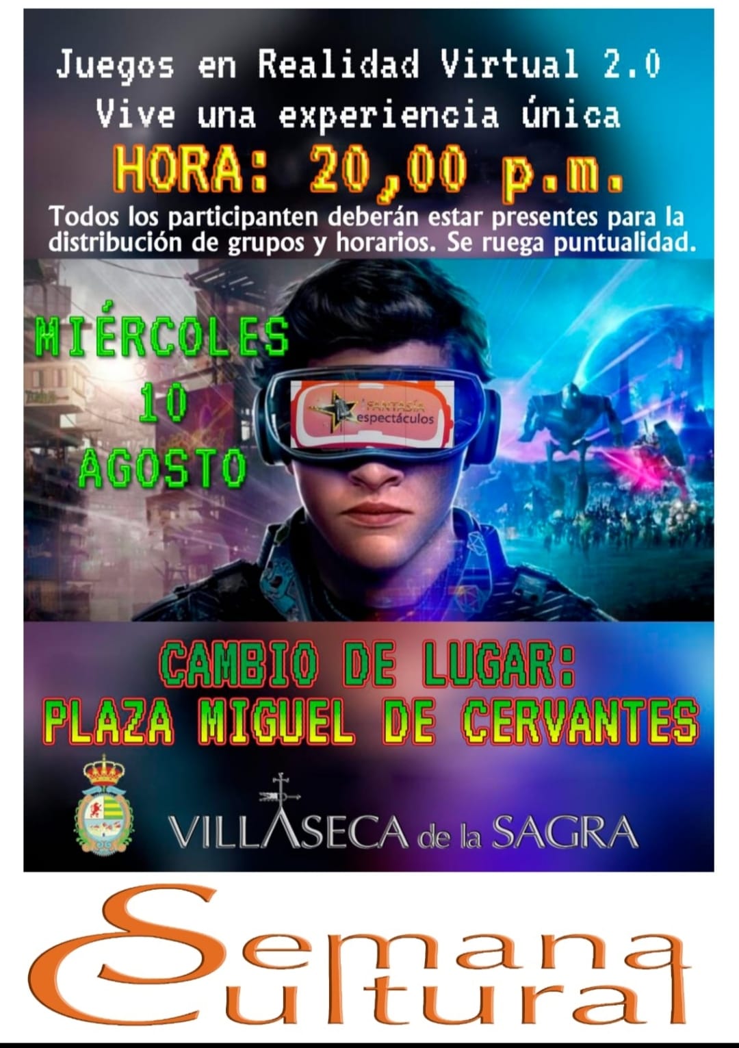 ¡¡ATENCIÓN!! CAMBIO DE LUGAR REALIDAD VIRTUAL 2.0