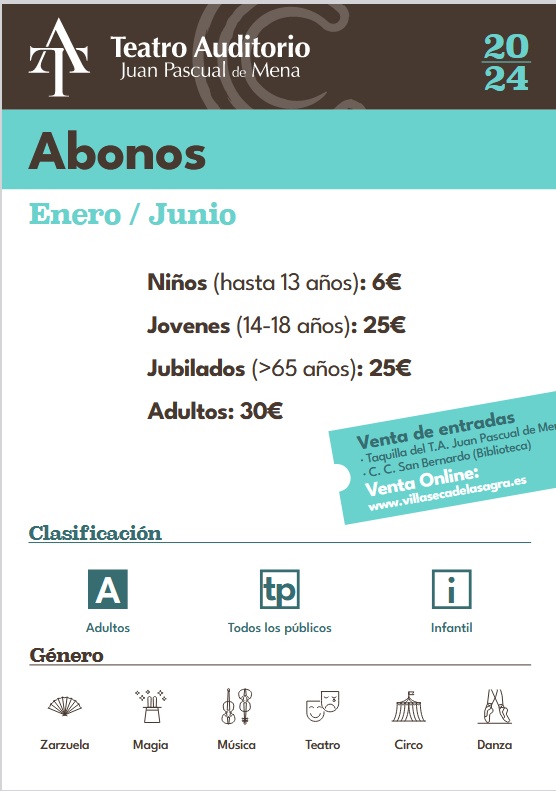  Precio Abonos T.A. Juan Pascual de Men